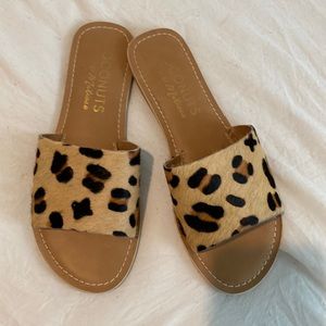 Coconuts leopard calf hair sandals